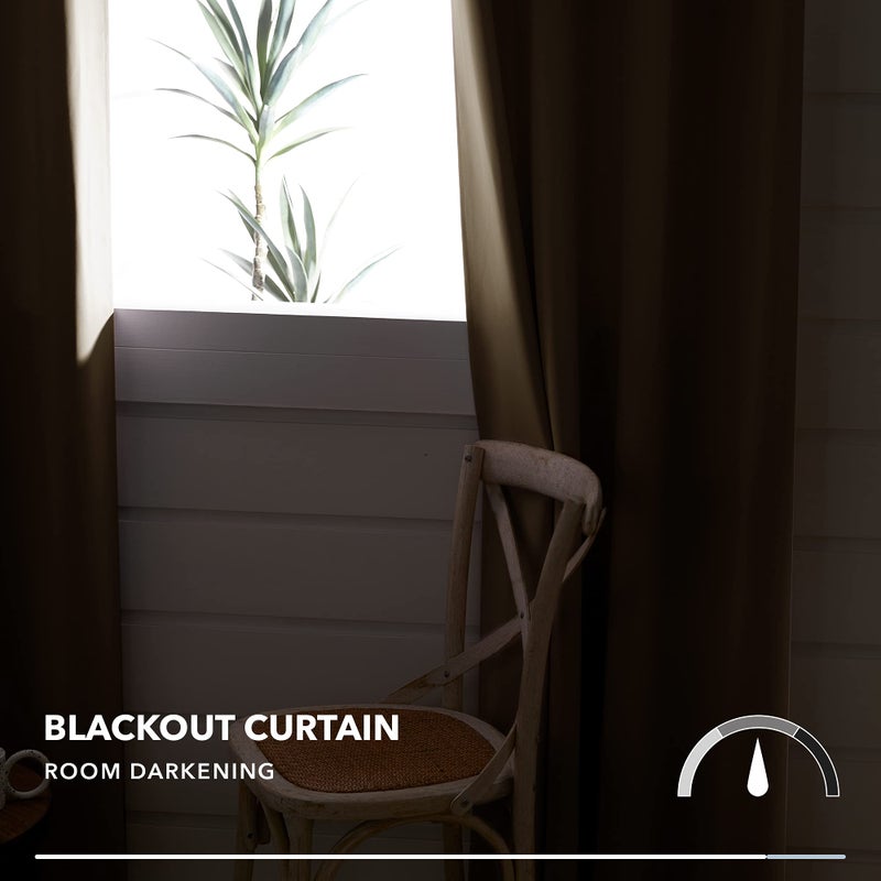 Deconovo Blackout Curtain Panel â€“ Solid Grommet Top, Thermal Insulated & Energyâ€‘Saving, Machineâ€‘Washable Room Darkening Window Treatment for Bedroom & Living Room, 1 Panel, Beige, 42W x 63L - Image 5